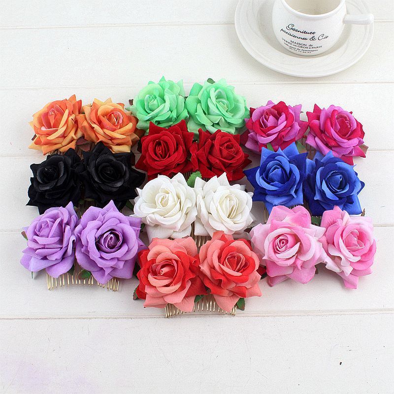 Flannel Rose Hair Comb Headdress Hair Comb Hair Accessories