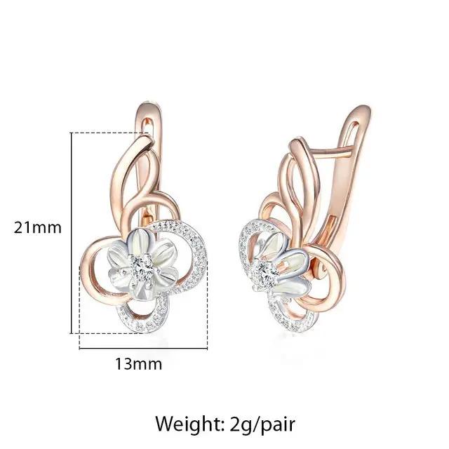 New Vintage Cut Flower Square Earrings