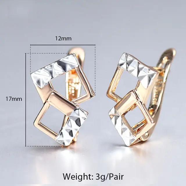 New Vintage Cut Flower Square Earrings