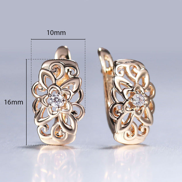 New Vintage Cut Flower Square Earrings