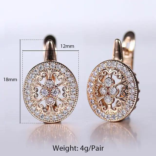 New Vintage Cut Flower Square Earrings