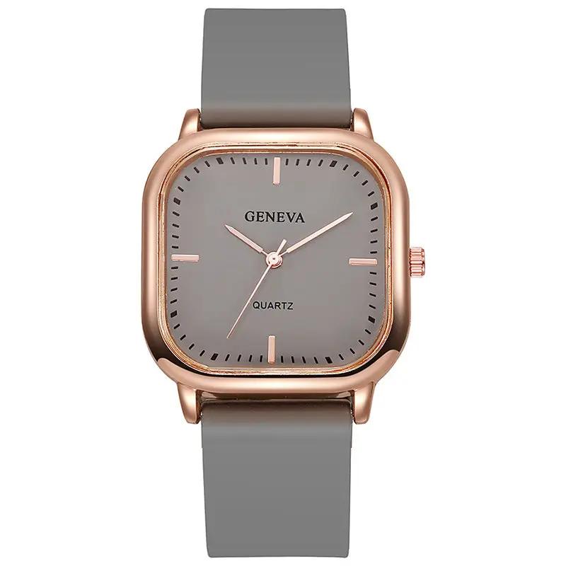 Women's Silicone Strap Fashionable Rose Gold Watch