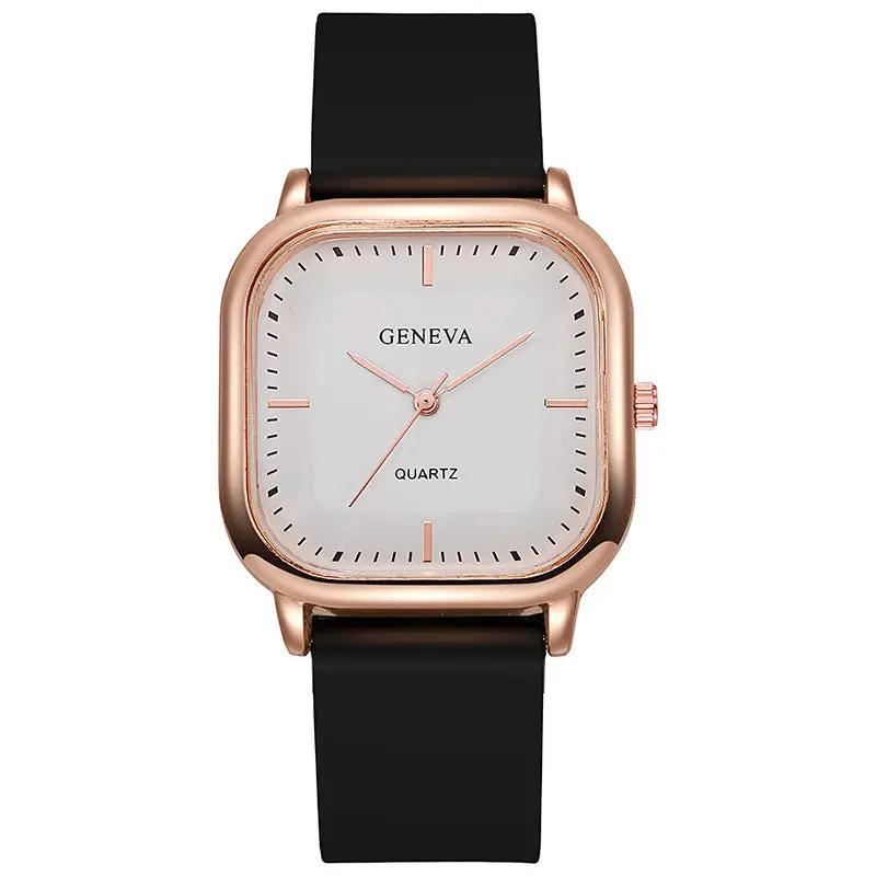 Women's Silicone Strap Fashionable Rose Gold Watch