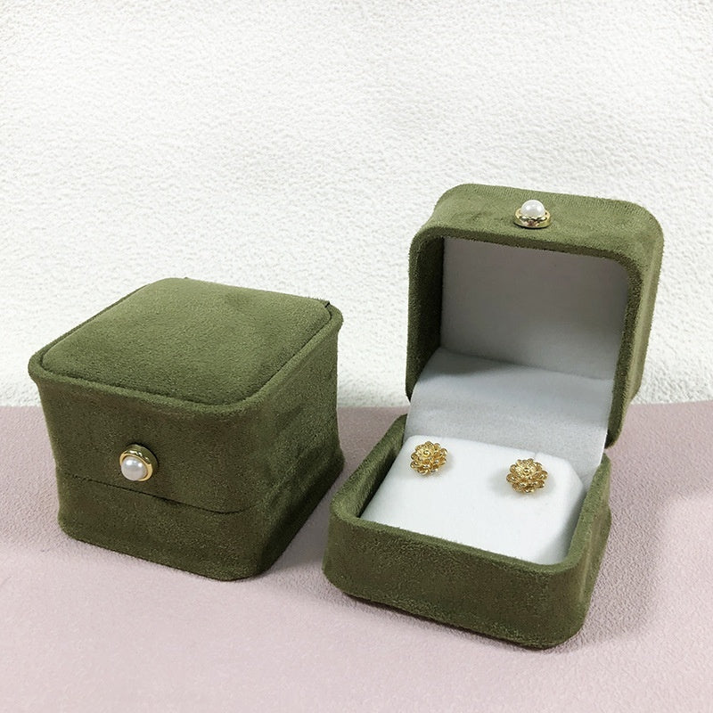 Fashion Flannel Waist-tight Jewelry Box Pearl Buckle