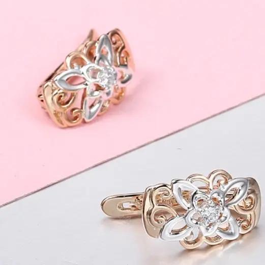 New Vintage Cut Flower Square Earrings