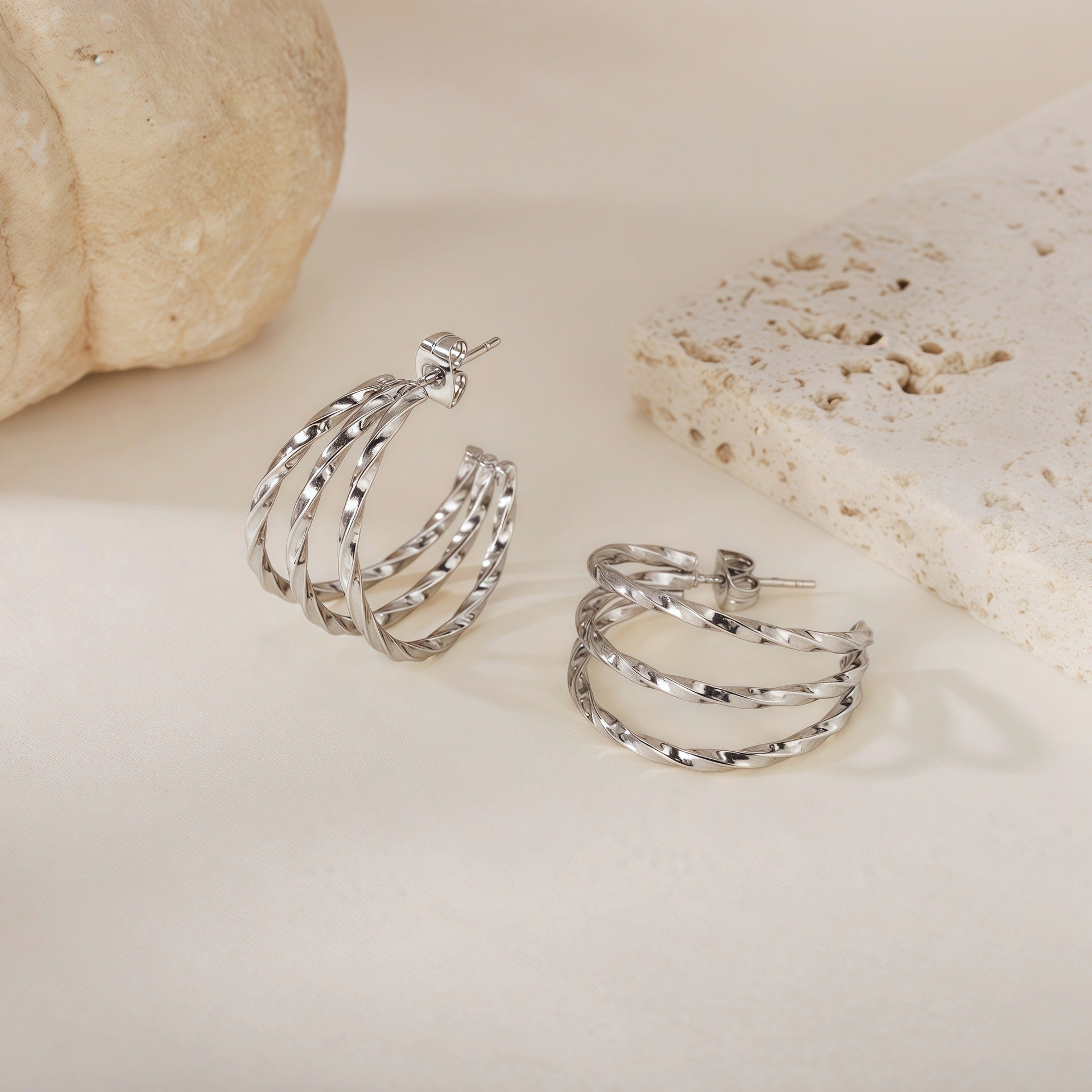 Geometric Line Splicing Earrings Hypoallergenic