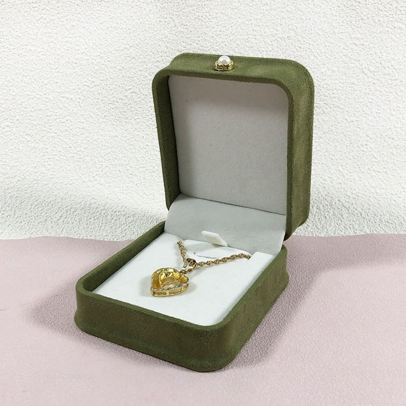 Fashion Flannel Waist-tight Jewelry Box Pearl Buckle