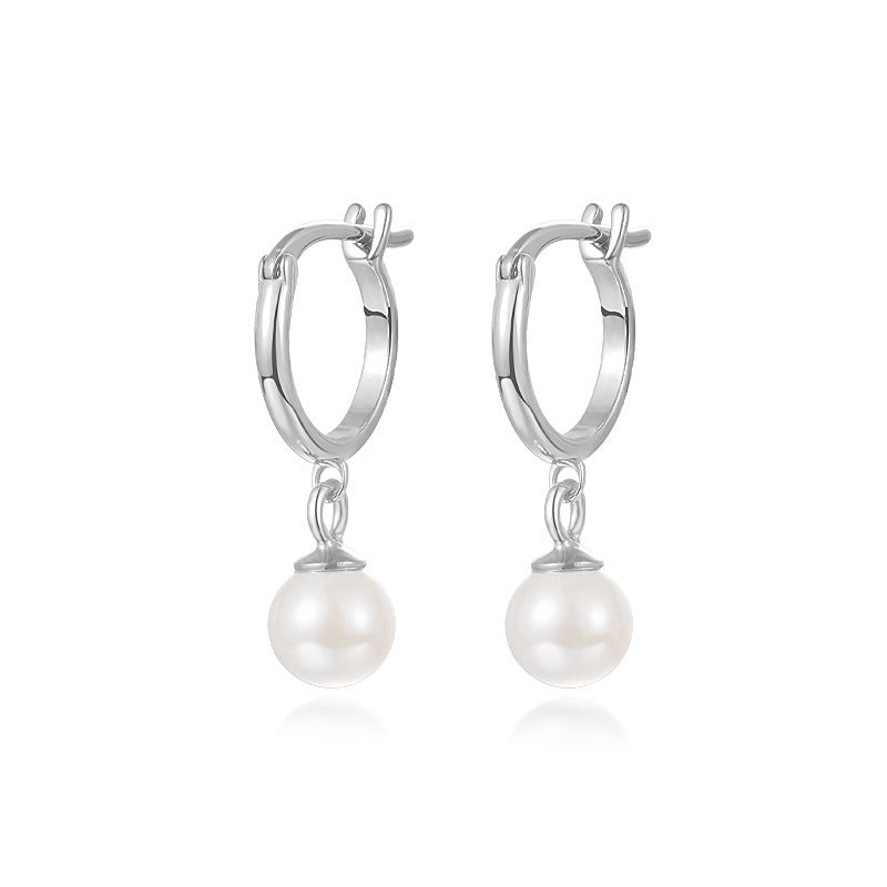 S925 Sterling Silver Light Luxury Ball Bead Earrings Series Women's Retro