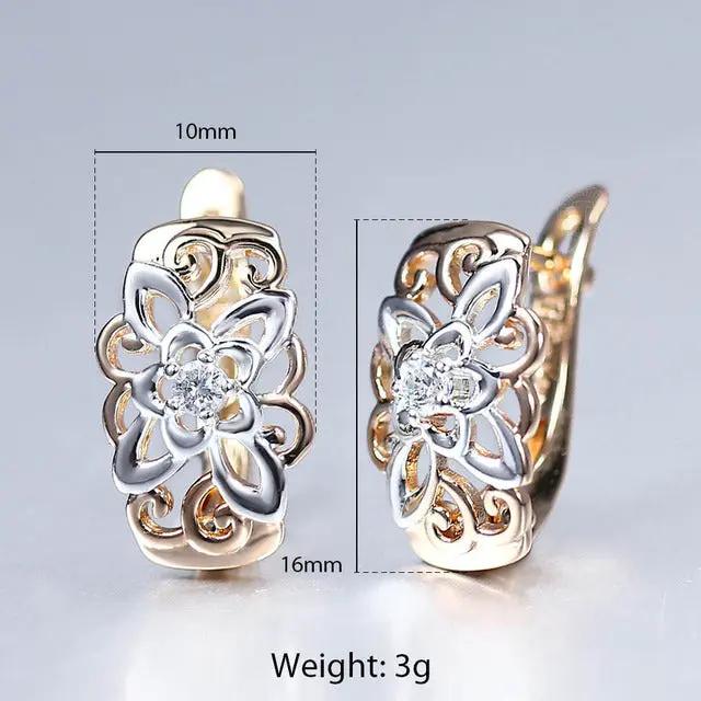 New Vintage Cut Flower Square Earrings