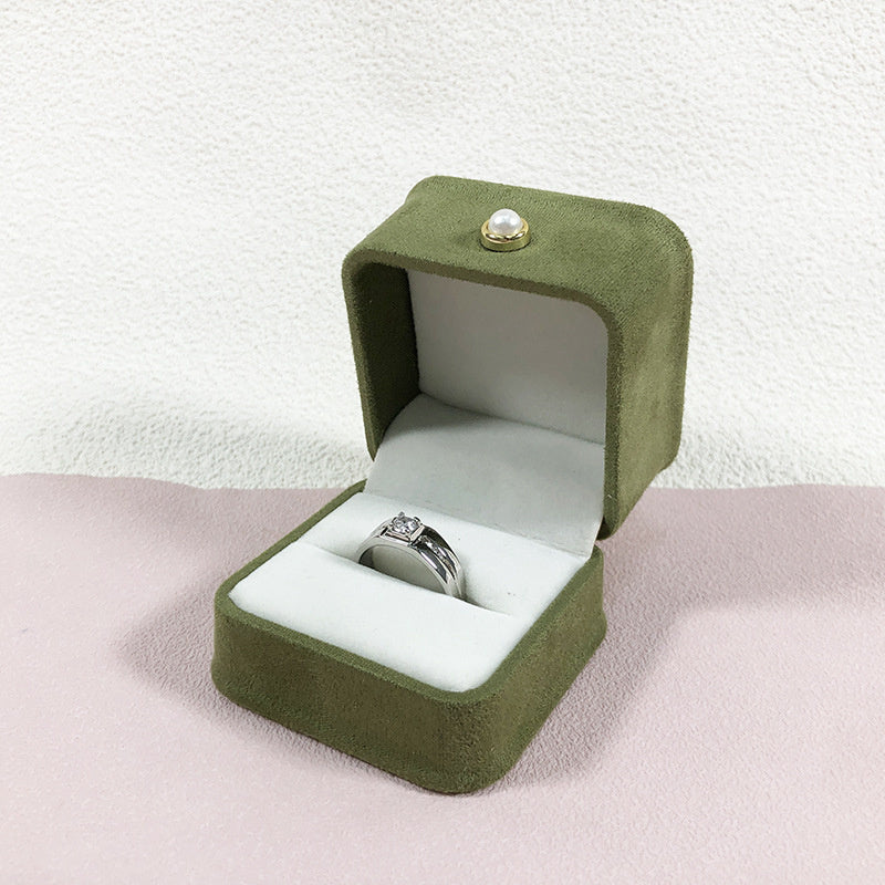 Fashion Flannel Waist-tight Jewelry Box Pearl Buckle