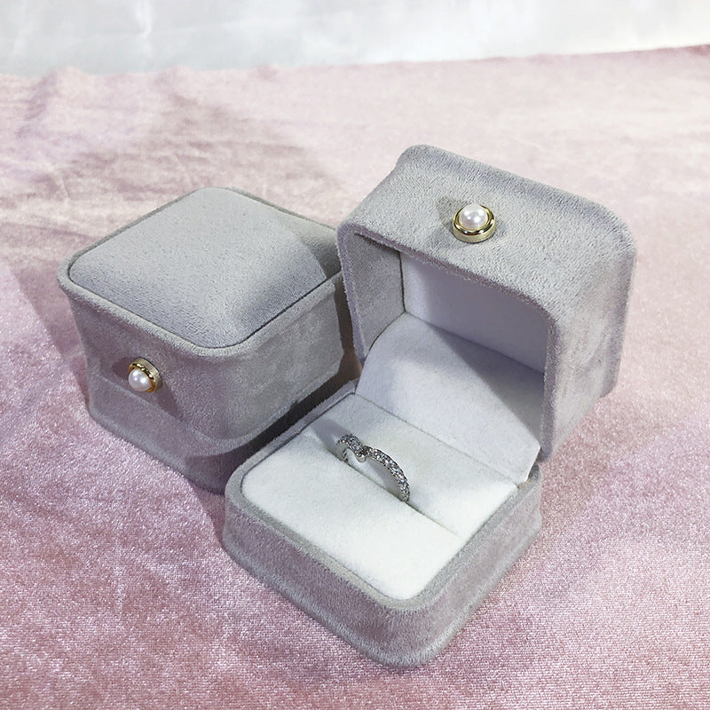Fashion Flannel Waist-tight Jewelry Box Pearl Buckle